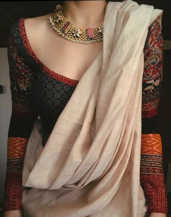 Customized Boat Neckline Blouse