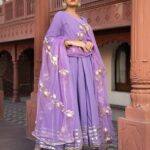 anarkali suit with gota patti