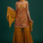 sharara with mirror work