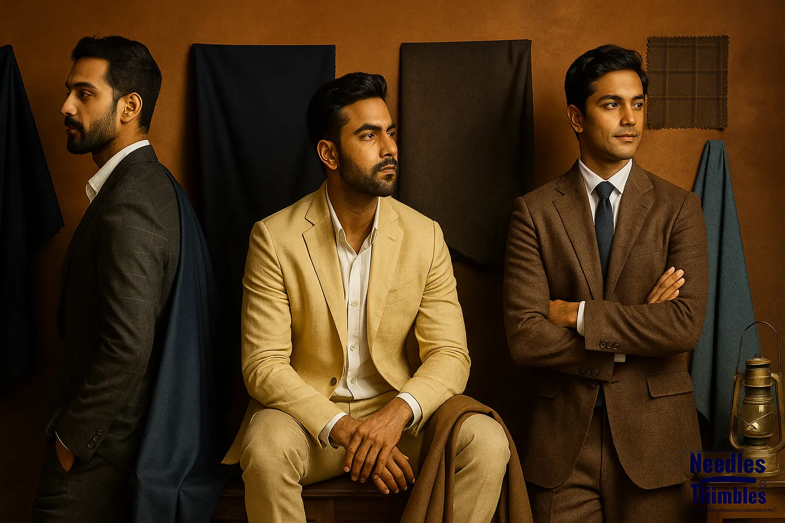 Best suit fabrics for Indian weather showcasing breathable and season-friendly materials