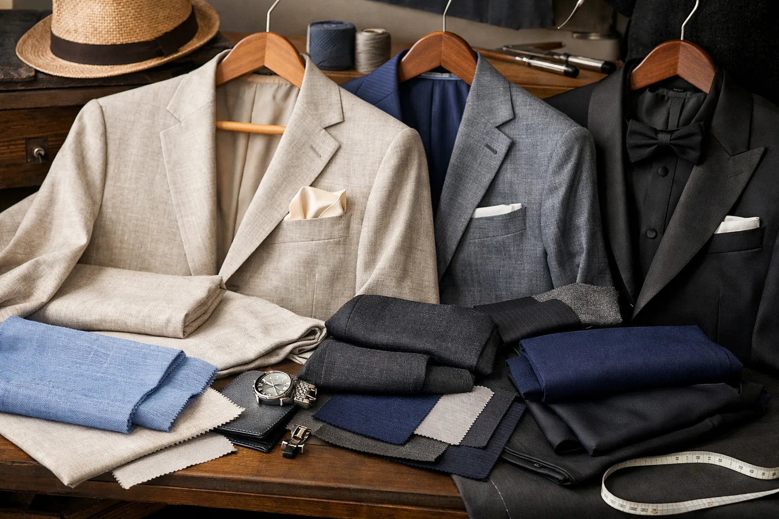 Best suit fabrics for Indian weather showcasing breathable and season-friendly materials
