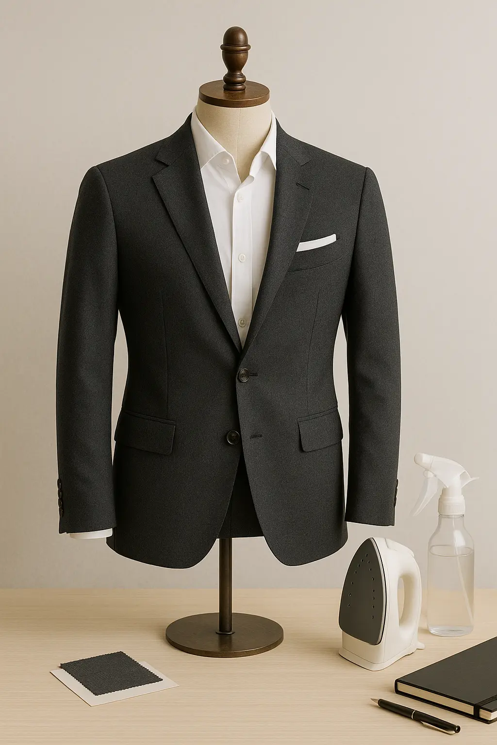 Durable blended suit fabric for men featuring wrinkle-resistant wool-poly mix, perfect for daily wear and all-season tailoring in Delhi NCR