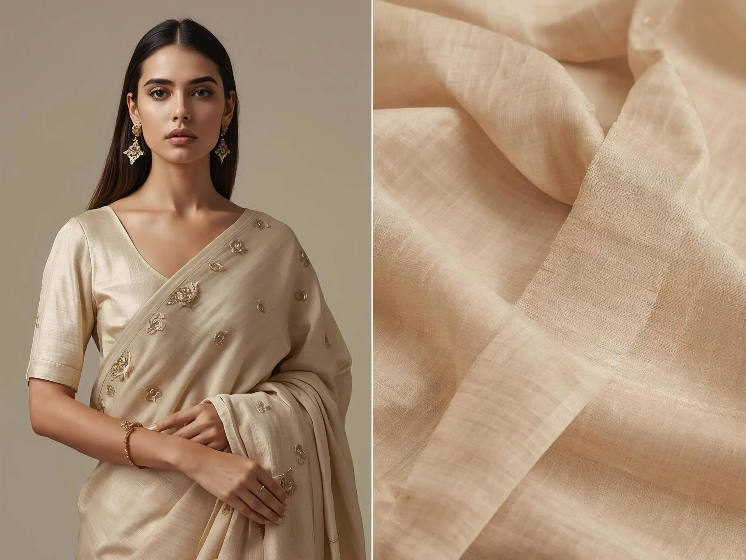 Raw silk blouse showcasing structured tailoring and rich natural fabric texture
